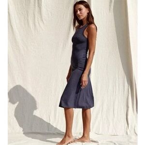 Lunya Deep Blue Heather Mini Rib Cotton Blend
Restore Fitted Dress Sz M